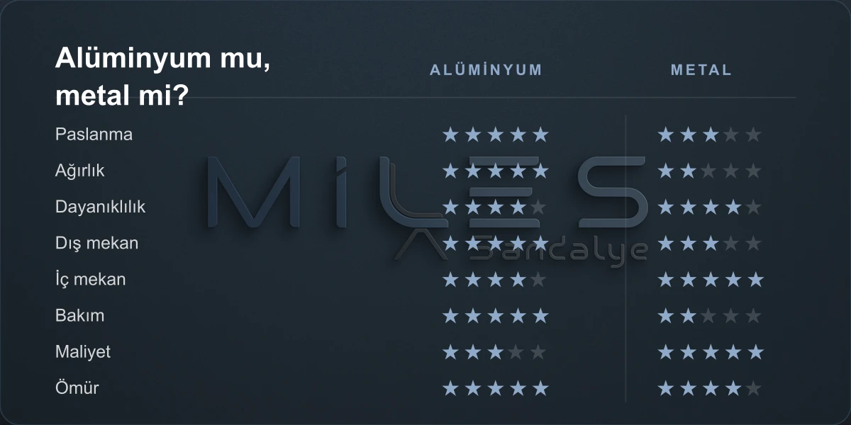 Alüminyum mu Metal Sandalye mi? Detaylı Karşılaştırma